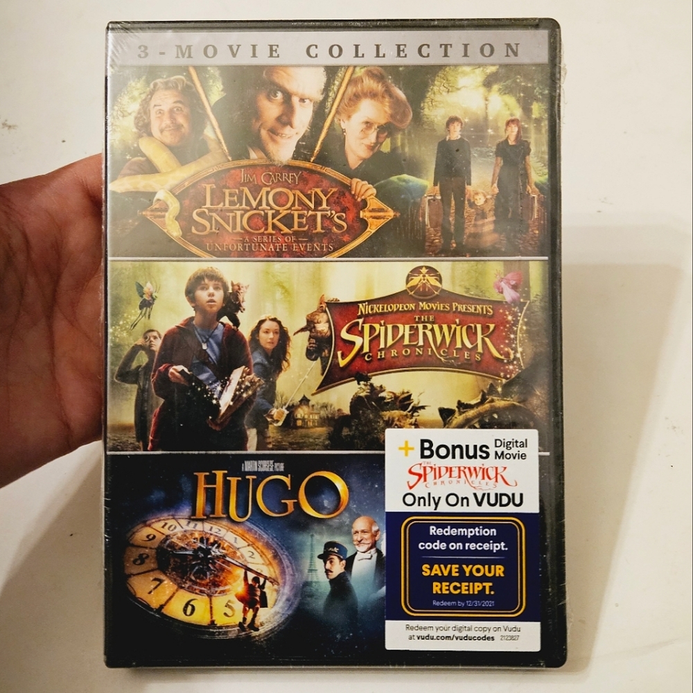 Jim Carrey 3 Movie Film Collection Hugo Spiderwick Lemony Snickets DVD NEW